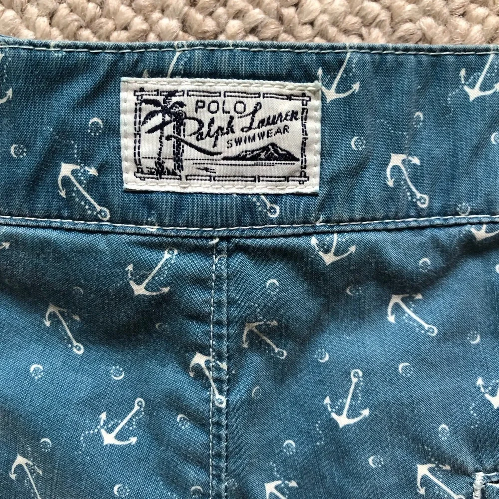 Vintage Polo Ralph Lauren Men’s Riviera Nautical Anchor Swim Trunks Late90s/Y2K